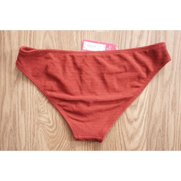 Xhilaration Juniors' Textured Cheeky Bikini Bottom | Coco | Size L | NWT - Picture 3 of 6